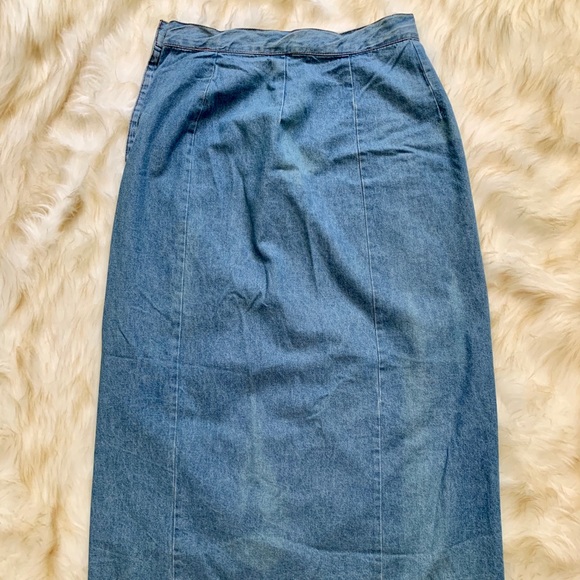 Vintage California Influence Denim Wrap Long Skirt - Picture 4 of 5